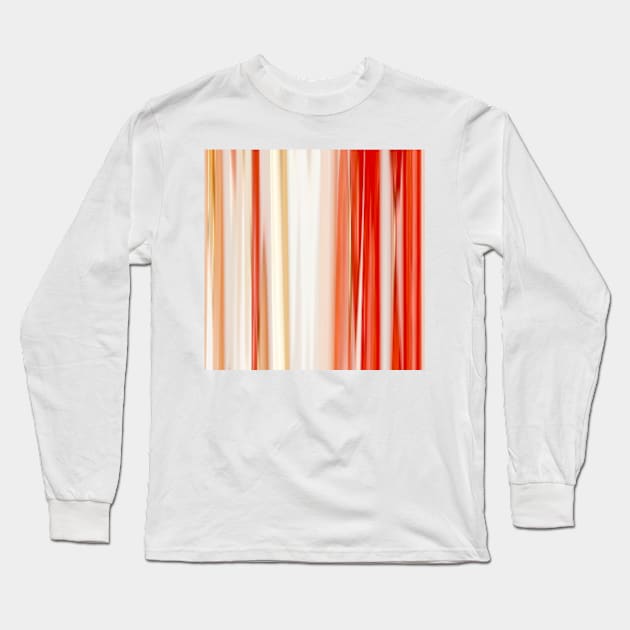 living coral pink white striped pattern Long Sleeve T-Shirt by katerina-ez